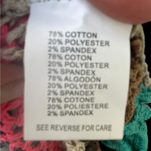 Miracle City Sz S/M Crochet Knit Tank Top Multicolor Boho 60s 90s Y2K Revival - Picture 5 of 7